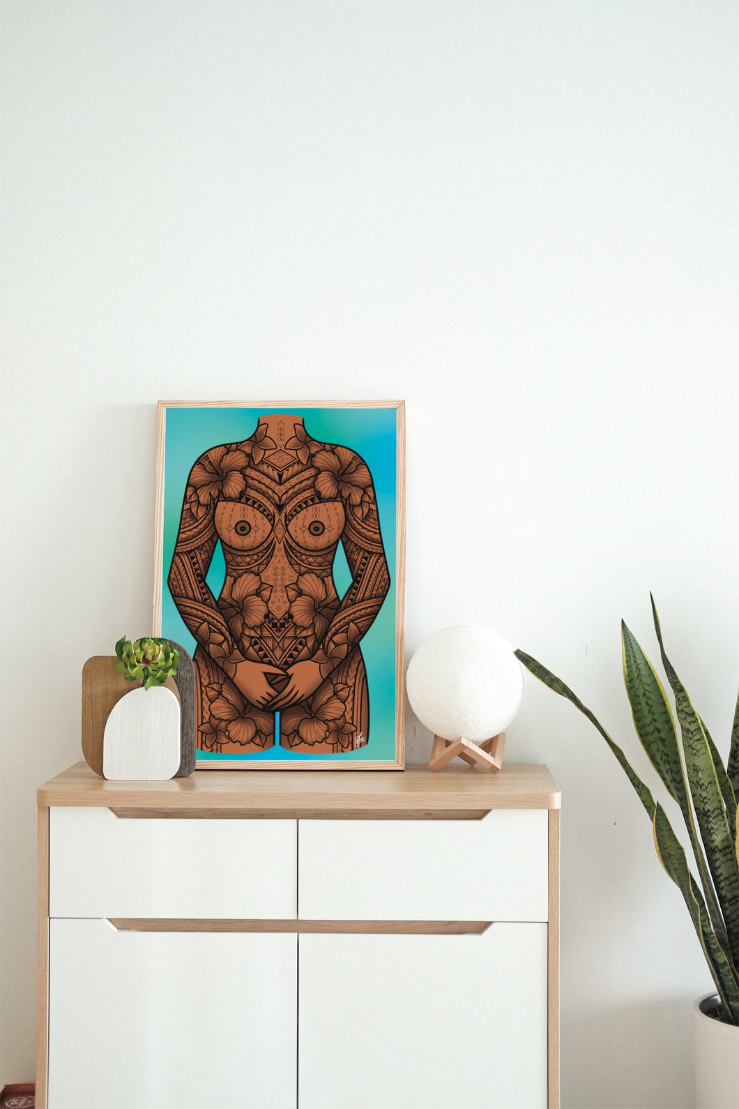 Tattooed Ta’ahine, Patterns with Flowers, Tongan Ngatu & Greeting Cards